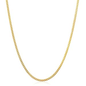 Kuzzoi Exclusieve herenketting met pantserschakels (2 mm) gepolijst voor hanger, gouden ketting voor man of vriend, robuuste herenketting, pantserketting van 925 sterling zilver verguld, Sterling