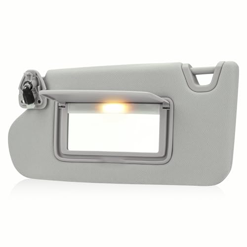 Gray Driver Left Side Sun Visor Replacement Compatible with 2013 2014 2015 2016 2017 2018 Nissan Altima Without Sunroof Replace 96401-3TA2A