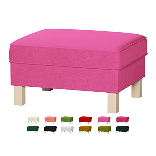 Karlstad Ottoman Velvet Replacement Covers Fits IKEA Karlstad Sofa Footstool, 2 Piece Fitted Ottoman Cover, Only Cover. (Deep Rose)