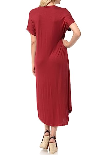 Image of iconic luxe Women's A Line Short Sleeve T Shirt Midi Dress Summer Casual
