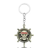 DYMSUP One Piece Anime Spinner Keychain, One Piece Pirate Skull Plush Keychain Merchandise for Women Men Fans