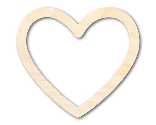 Unfinished Wood Heart Border Silhouette | Valentine's Day | Wedding | DIY Craft Cutout | Up to 46