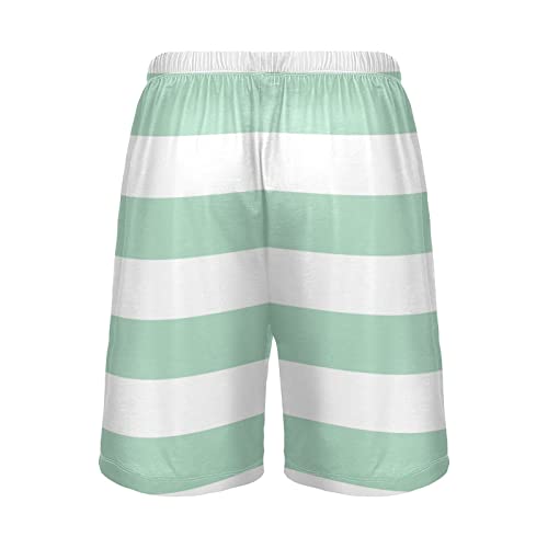 Blue And Red Horizontal Stripe Fashion Striped Pattern Men's Pajama Pants Shorts Sleepwear Lounge Pajama Bottoms2