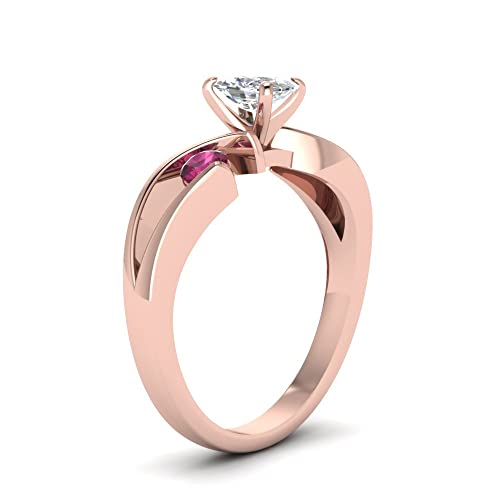 Bague de fiançailles 3 pierres en or rose le cadeau d'amour idéal