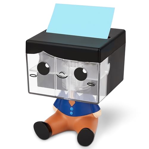 Dormercy Pop-up Notes Dispenser for Desk, Idea Boy Sticky Note Holder for Office School, Cute Office Supplies, 3x3 in, Magnetic Design, Blue, 1 Pack