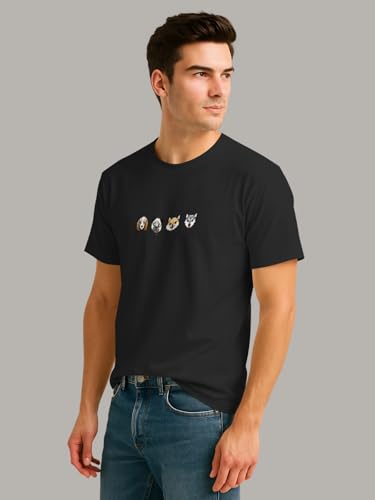 Image of BULLMER Trendy Printed Round Neck Half Sleeve Tshirt for Men | Mens Crew Neck Tshirt - Pack of 2