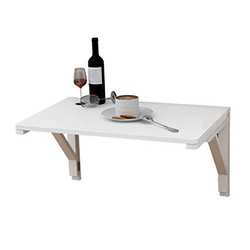 KDDEON Mesa Plegable de Pared de Madera de Pino Macizo,Escritorio de Ordenador Multifunción,Mesa de Comedor,Banco de Trabajo,para Cocina/Oficina,con Accesorios,50-140cm,Blanco (100x60cm/39x24in)