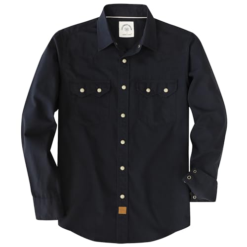 Dubinik® Pearl Snap Shirts for Men Long Sleeve Lightweight Casual