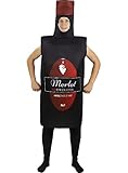Funidelia | Disfraz de Botella de Vino para hombre y mujer Bebida, Comida - Para adultos y divertidos accesorios para Fiestas, Despedida de Soltero, Carnaval y Halloween - Talla única - Negro