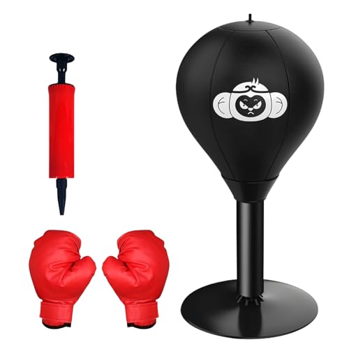 Sacco da boxe da ufficio, punching ball, tavolo con ventose, scrivania pun-chball, tavolo da boxe da tavolo, mini sacco da boxe, borsa da scrivania, punching bag, set per adulti e ufficio