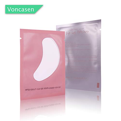 Voncasen 100 Pares de Almofadas de Gel para Extensões de Cílios, Almofadas Confortáveis e Frescas So