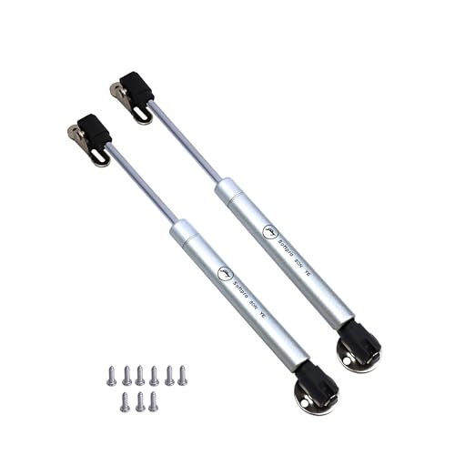 Image of Godrej Kitchen Fittings | Regular Hydraulic Gas Spring | 80N | for Kitchen Cabinets | High-Strength Steel with Chrome Plating | Multi-Angle Install | Hands-Free Door Support | Metal Clips