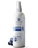 Lillian Ruff Waterless No-Rinse Dog Dry Shampoo Spray with Hydrating Essential Oils - pH-Balanced Dry Shampoo for Dogs - Clean, Condition, Detangle & Deodorize Dry, Sensitive Skin (Blueberry)