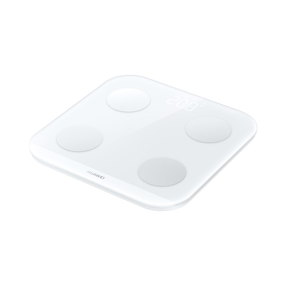 HUAWEI Scale 3, BMI grasso intelligente, connessione Wi-Fi e Bluetooth, 11 dati del corpo, supporto più utenti, TruFit, analisi della composizione corporea, bianco elegante