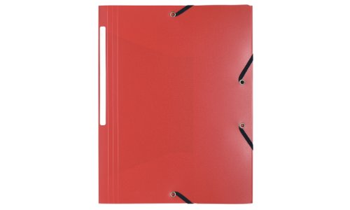 Exacompta 55805E Sammelmappe (3 Klappen, Gummizug, PP, blickdicht, A4) 1 Stück rot