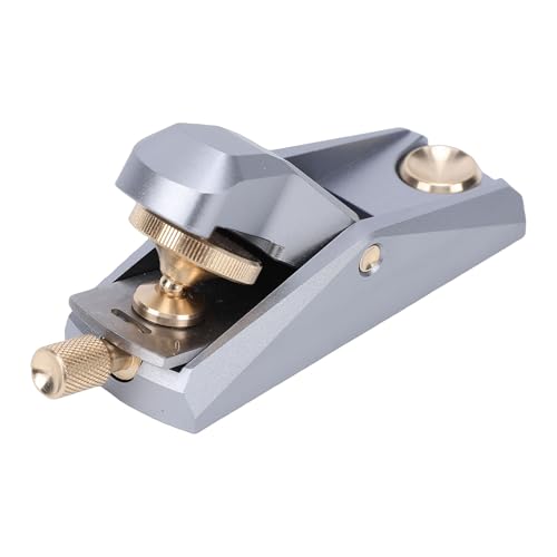 Luocute Rabot à Bloc à Angle Bas, Corps en Alliage D'aluminium avec Accessoires en Laiton, Raboteuse à Main à 33 Degrés pour Modèle Miniature, Fabrication du Cuir, Réglages Fins, Prise