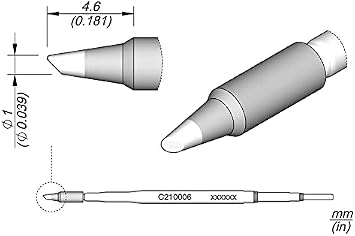 JBC Tools C210-006 Soldering Tip 1 mm Conical Sloped