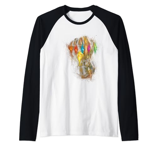 Avengers Endgame Infinity Gauntlet Warlord Splatter Raglan Baseball Tee