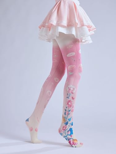 Image of Sahabowi Women's Sheer Tights, Digital Print Designs Stockings