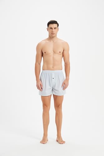 JupiterSecret Mens Woven Boxers Underwear Cotton Boxers for Men, Mens Boxers Shorts Multipack with Button Fly S-6XL
