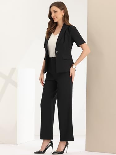 Allegra K Pant Suits for Women Dressy 2 Piece Blazer and Pants Set Work Office Outfits Business Casual Pantsuits4