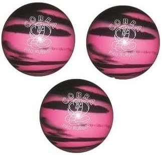 EPCO Duckpin Bowling Ball - Cobra Pro Rubber - Pink & Black (4 7/8 inch- 3lbs. 12oz.) - 3 Balls