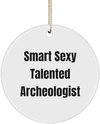 Smart Sexy Talented Archeologist Circle Ornament - Funny Christmas Unique Gift for Archeologist Friends and Family from Men, Women, or Coworkers, Unique Archeologist Ornament for Home Office Decor image 2
