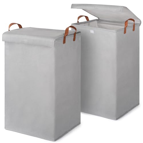 Panier à linge pliable avec couvercle pour ranger le linge - 2