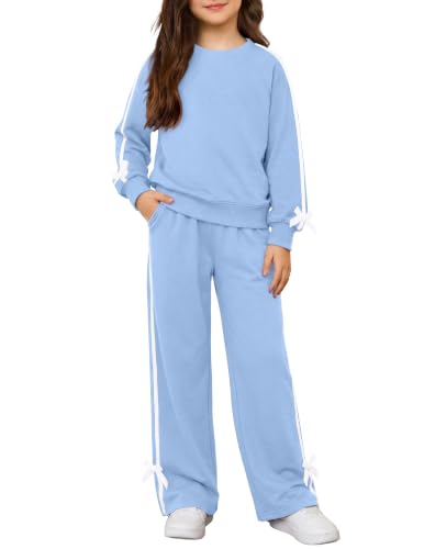 Arshiner Girls' Clothing Sets Fashion Pullover Tops Wide Leg Pants Set