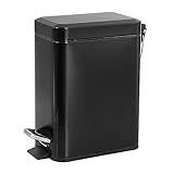JM ·YIPENG Papelera de Baño 5L,Papelera de Cocina con Pedal Negra con Tapa de...