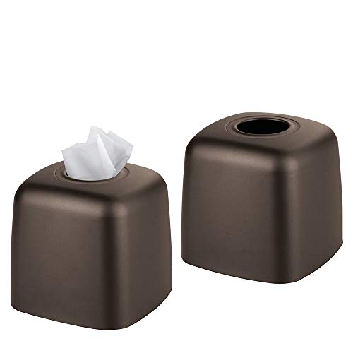 mDesign Decorative Metal Square Facial Tissue Box Cover Holder for Bathroom Vanity Counter