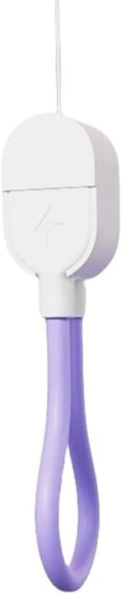Type C to Type C Short Charging Cable 6.3in Portable Keychain Charger 60W Fast Data Transfer Phone Lanyard Cord for iOS 15 16 Android (Purple)