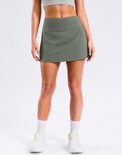 Image of SANTINY 13.5 inch /15 inch Skorts for Women with 2 Pockets High Waisted A Line Casual Pickleball Golf Skort Athletic Tennis Skirt