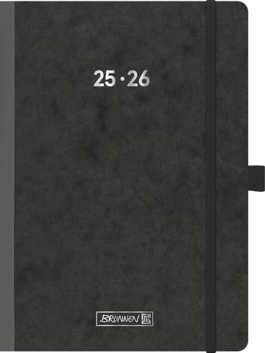 BRUNNEN Schülerkalender 2025/2026 FACT!plus | A5, Karton, schwarz