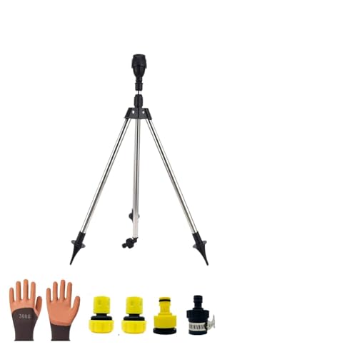 Lawn Sprinkler Rotating Irrigation Tripod (Tripod + Nozzle) Telescopic Holder Sprinkler Made of Stainless Steel Lawn Sprinkler Large Areas for Yard Garden Lawn