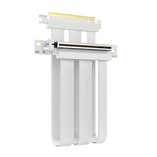 GLOTRENDS 300mm PCIe 5.0 Riser Cable for RTX5090 RTX4090 RX9070 RX7900, Compatible with PCIe 5.0/4.0 GPUs, 90 Degree Right Angle for Vertical GPU Mount