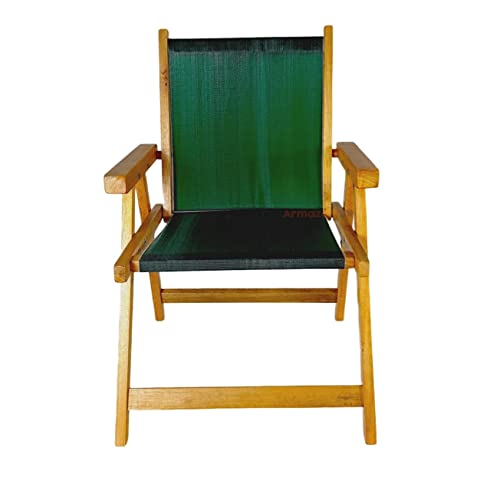 Kit 2 Cadeira De Madeira Dobrável Para Lazer Jardim Praia Piscina Camping Vermelho E Verde - AMZ - V