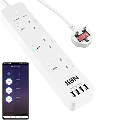 HBN Smart Wi-Fi Power Strip with USB & Alexa Compatibility