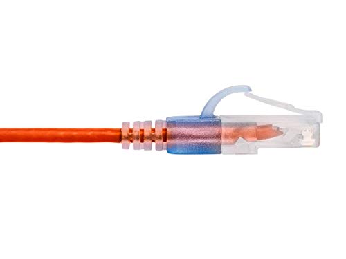 Image of Monoprice Cat6A 6in Orange 10-Pk Patch Cable UTP 30AWG 10G Pure Bare Copper Snagless RJ45 SlimRun Series Ethernet Cable