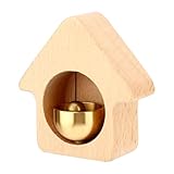 Cloche de Commerçant en Bois de Hêtre, Sonnette Magnétique Facile à Utiliser pour Portes d'Entrée Café Chatière Réfrigérateur Magasin (Candy House)