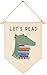 Let's Read-Cute Crocodile Wall Decor Gift for Baby Boys Girls Kids-Canvas Hanging Flag Pennant Banner Wall Decor Gift for Classroom Nursery Homeschool Baby Room Playroom Reading Room Bedroom