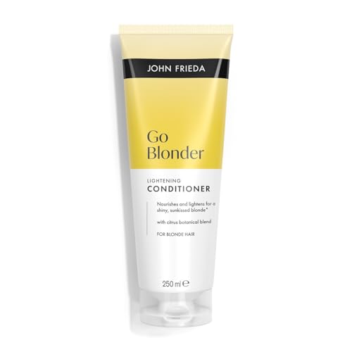 John Frieda Go Blonder Lightening Conditioner 250ml. Blonde Conditioner for Highlighted Hair Care Soft Feel and Shine