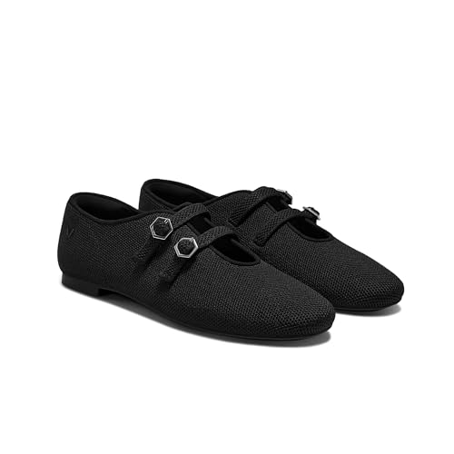 Image of VIVAIA Natalie Women's Mary Jane Flats with Twin Strap, Comfortable Round Toe Washable Ballet Flat Shoes, Soft Lightweight Breathable Dress Shoes for Daily Outfit