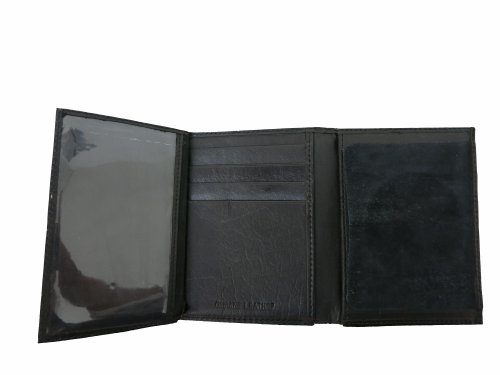 Tri Fold Police Wallet with Badge Holder, black, 4 3/4 X 3 1/23