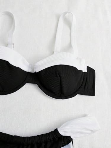 Bikini Sets Swimsuts For Women, Womens Swim Chicsea Colorblock Underwire Thongs Bikini Swimsuit 2 Piece Set3