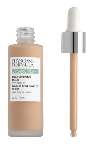 Physicians Formula Organic Wear All Natural Liquid Foundation Elixir Fair-To-Light, Full Coverage | Dermatologist Tested, Clinicially Tested #TOP2
