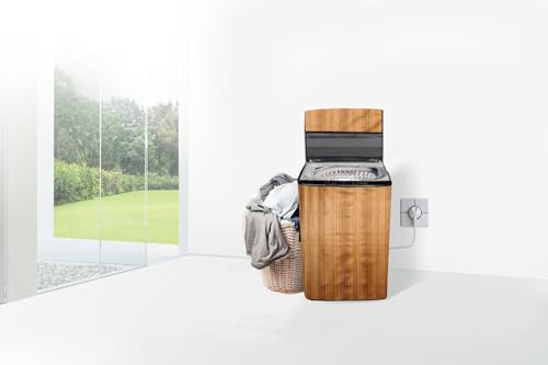 Image of Stylista Top Load Fully Automatic Washing Machine Cover Compatible for IFB 8 kg, 8.5 kg, 9 kg & 9.5 kg, Wooden Pattern Cream