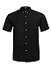 Jeopace Dress Shirts for Men,Short Sleeve,Button Down,Big and Tall,Stretch (Black, 2XL/205)