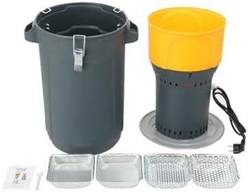 Bild 1 - Elektrische Getreidemühle mit 25L Eimer, 1000 Watt Elektromotor,6,5L Einfülltrichter, 300 kg/h, Schrotmühle mit Edelstahlklinge, fünf Siebe inkl., Zerkleinerer für Getreide, Futterherstellung