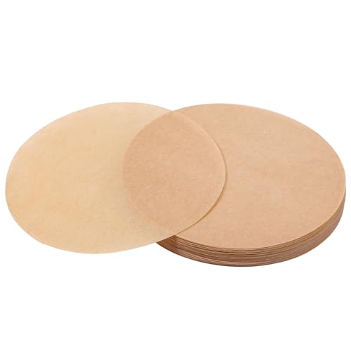 200 Pcs Parchment Paper Rounds 4 Inch Round Cake Liners, Baking Parchment Circles, for Round Cake Tin Air Fryer Springform Cakes Tin Tortilla Press, Brown